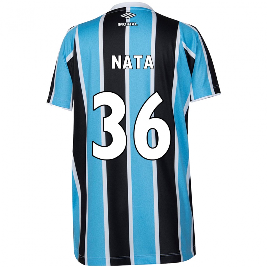 Niño Camiseta Natã #36 Azul Negro Blanco 1ª Equipación 2024/25 La Camisa