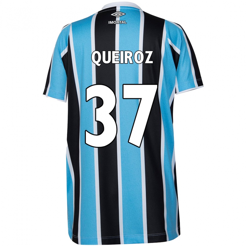 Niño Camiseta Du Queiroz #37 Azul Negro Blanco 1ª Equipación 2024/25 La Camisa