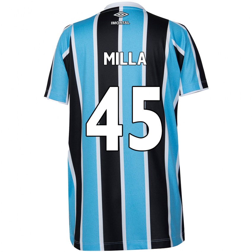 Niño Camiseta Lucas Milla #45 Azul Negro Blanco 1ª Equipación 2024/25 La Camisa