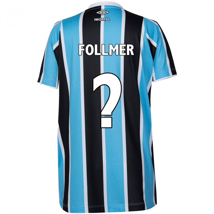 Niño Camiseta Luan Follmer #0 Azul Negro Blanco 1ª Equipación 2024/25 La Camisa