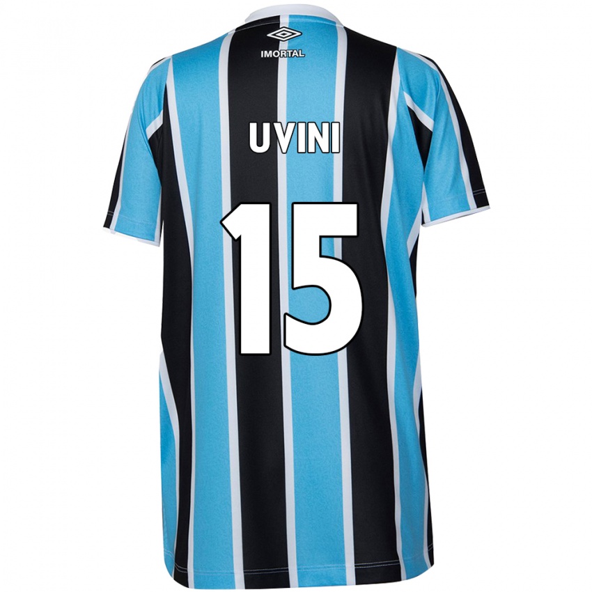 Niño Camiseta Bruno Uvini #15 Azul Negro Blanco 1ª Equipación 2024/25 La Camisa