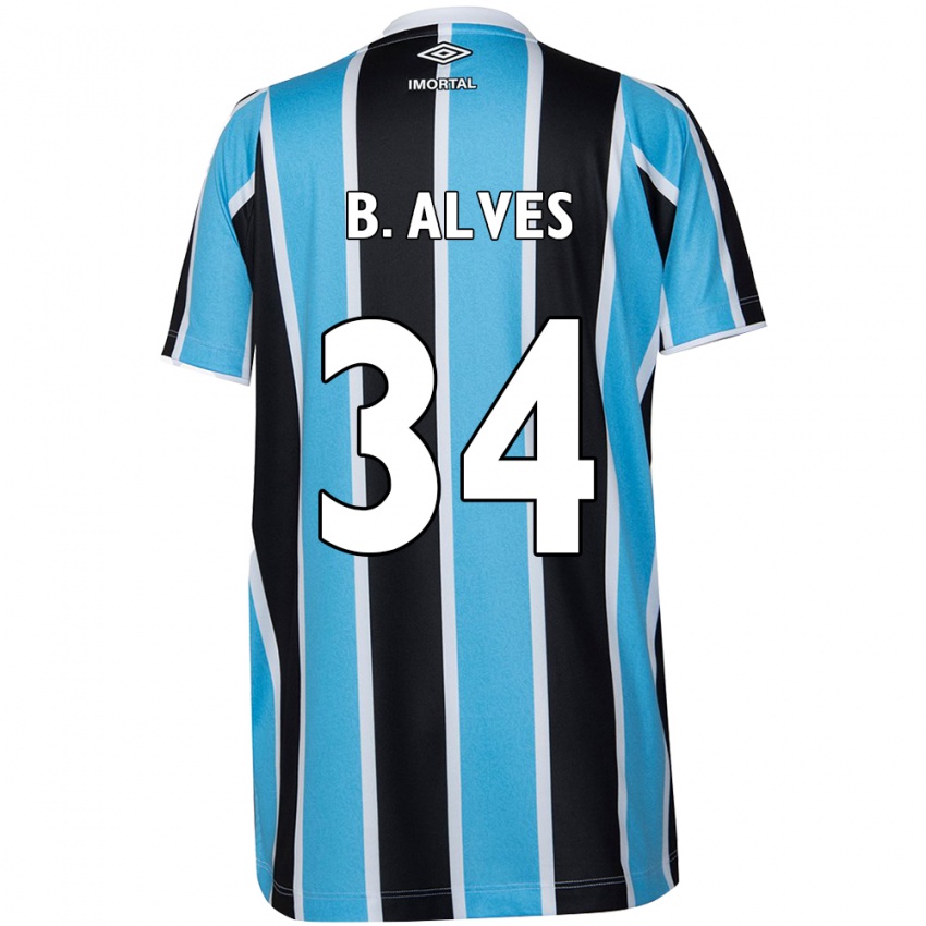 Niño Camiseta Bruno Alves #34 Azul Negro Blanco 1ª Equipación 2024/25 La Camisa