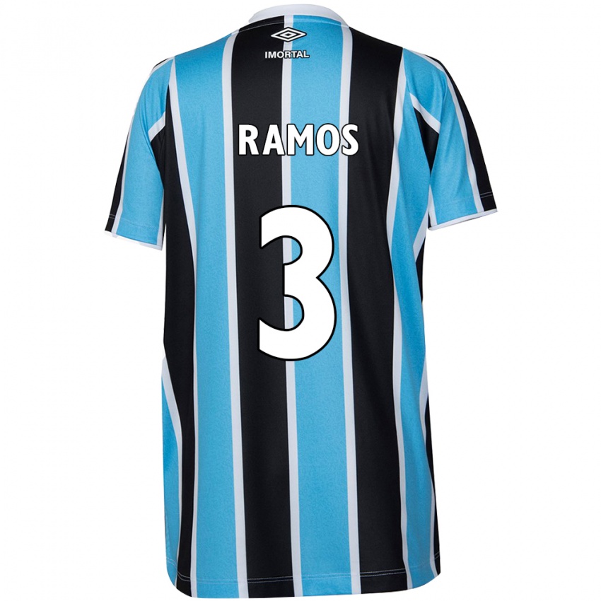 Niño Camiseta João Ramos #3 Azul Negro Blanco 1ª Equipación 2024/25 La Camisa