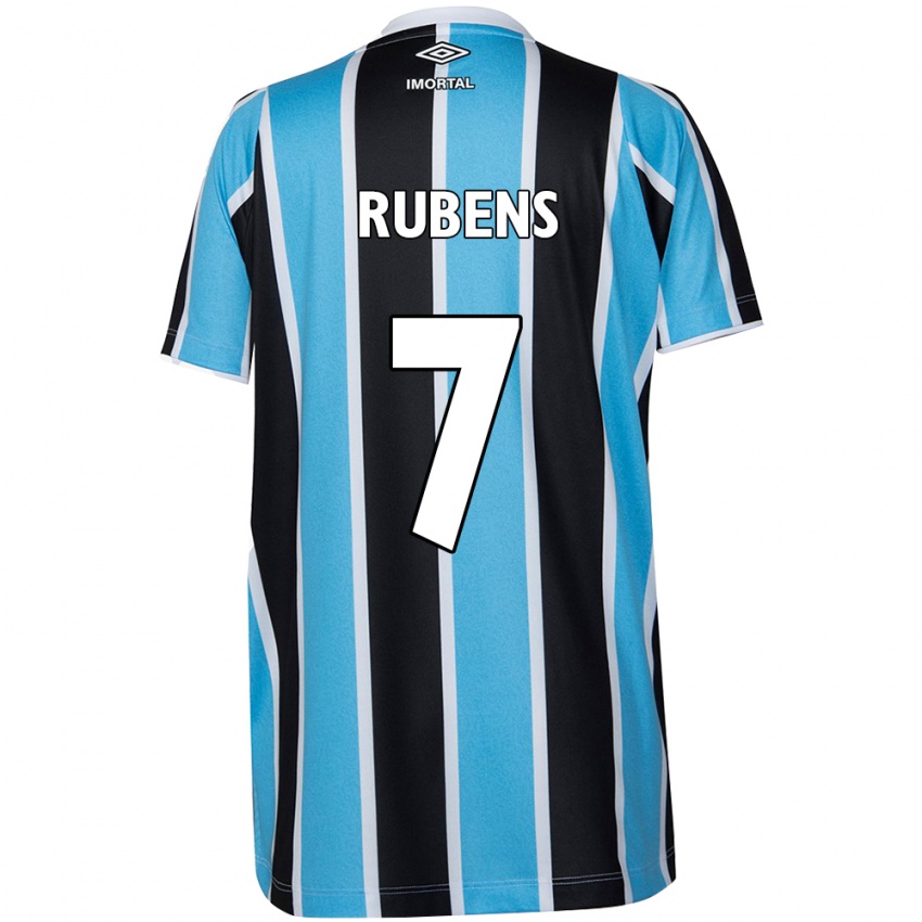 Niño Camiseta Rubens #7 Azul Negro Blanco 1ª Equipación 2024/25 La Camisa