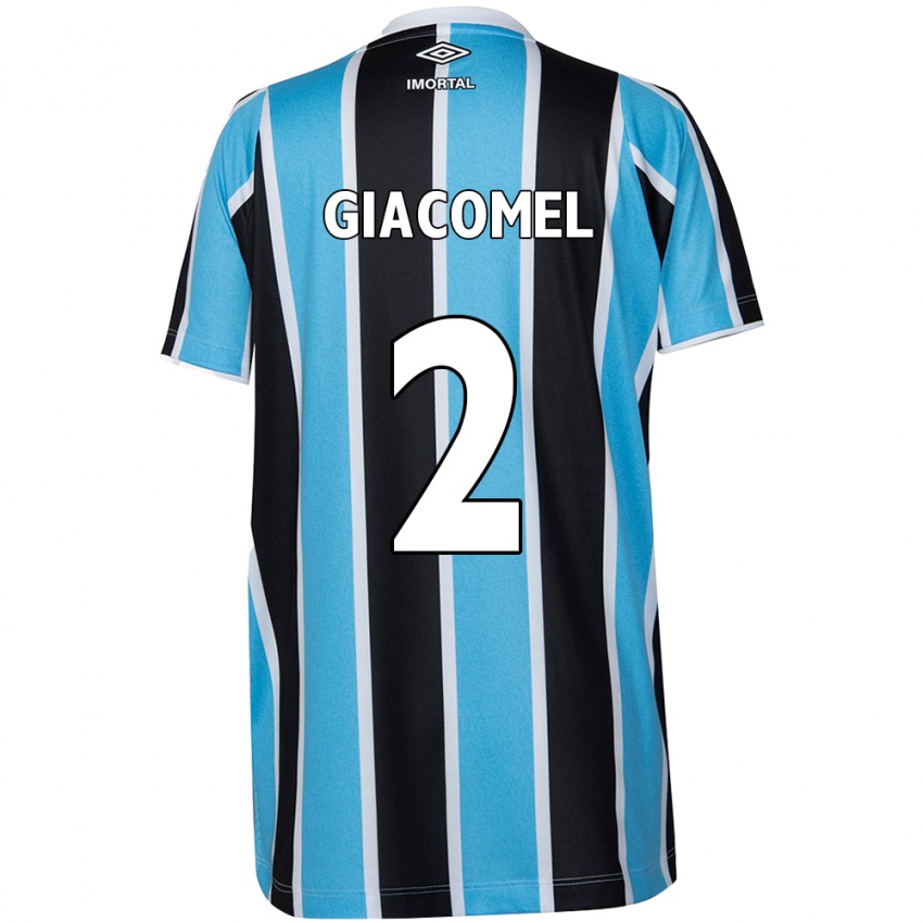 Niño Camiseta Laís Giacomel #2 Azul Negro Blanco 1ª Equipación 2024/25 La Camisa