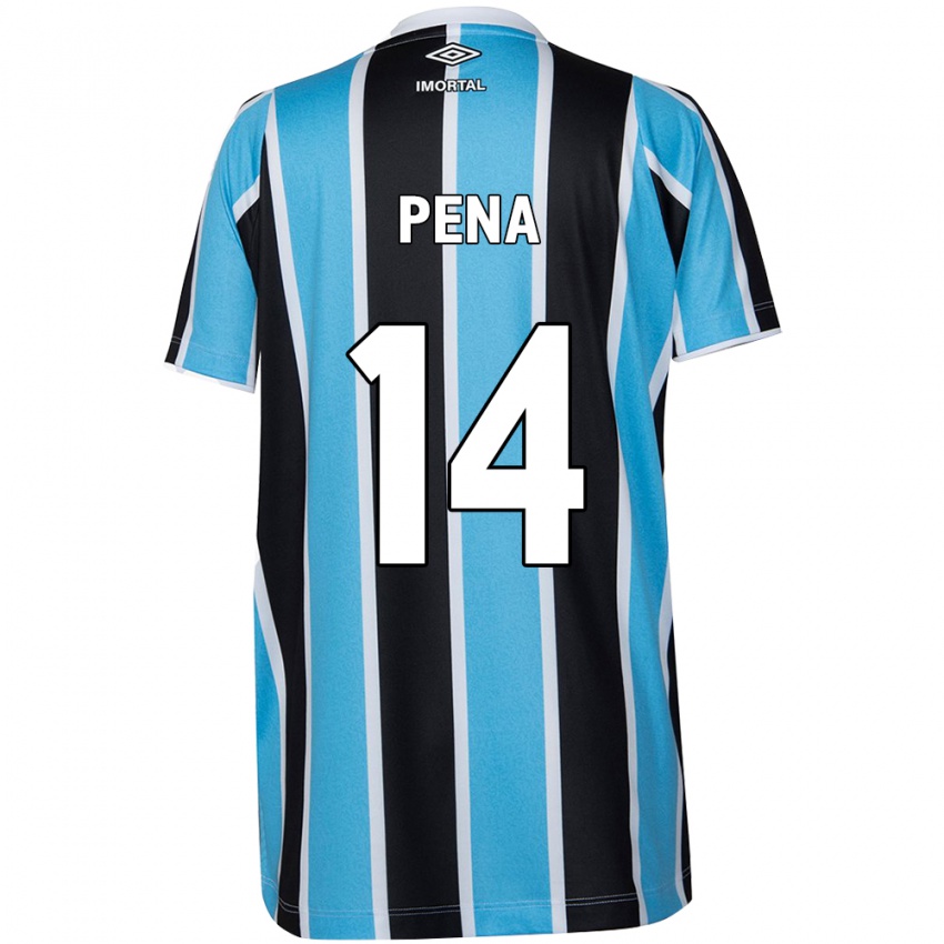 Niño Camiseta Jessica Peña #14 Azul Negro Blanco 1ª Equipación 2024/25 La Camisa