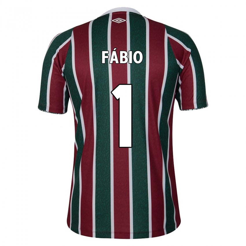 Niño Camiseta Fábio #1 Verde Granate Blanco 1ª Equipación 2024/25 La Camisa