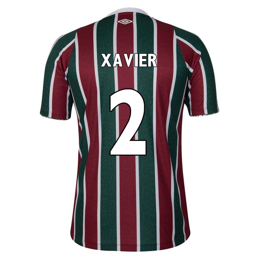 Niño Camiseta Samuel Xavier #2 Verde Granate Blanco 1ª Equipación 2024/25 La Camisa