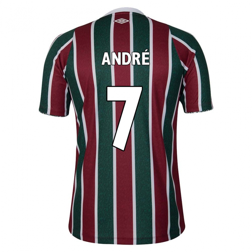 Niño Camiseta André #7 Verde Granate Blanco 1ª Equipación 2024/25 La Camisa