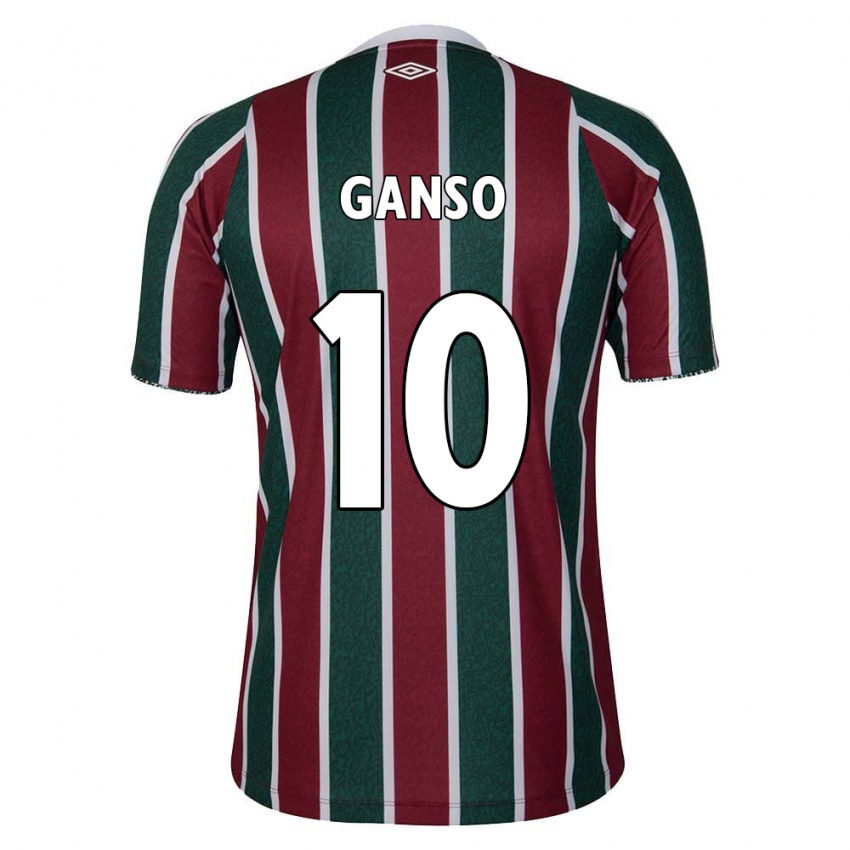 Niño Camiseta Ganso #10 Verde Granate Blanco 1ª Equipación 2024/25 La Camisa