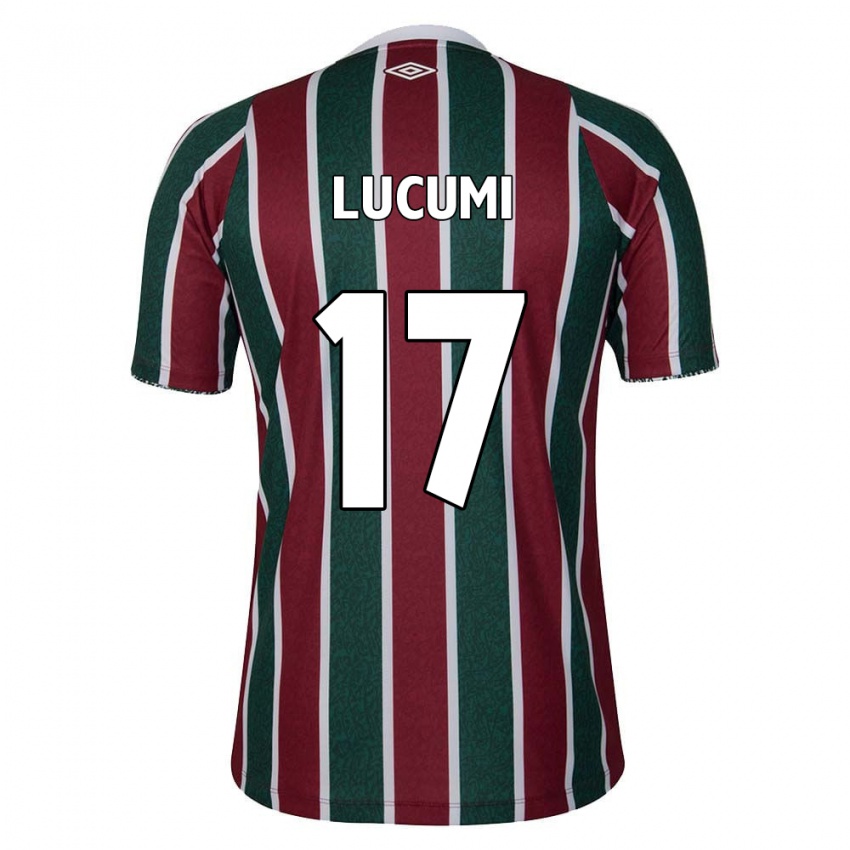 Niño Camiseta Jan Lucumi #17 Verde Granate Blanco 1ª Equipación 2024/25 La Camisa