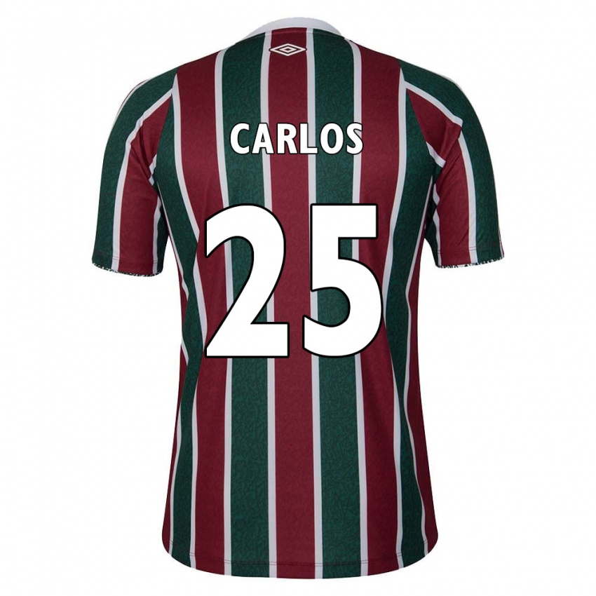 Niño Camiseta Antônio Carlos #25 Verde Granate Blanco 1ª Equipación 2024/25 La Camisa