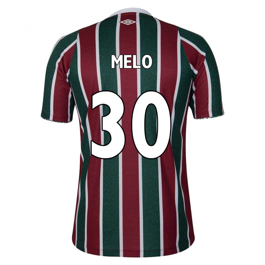 Niño Camiseta Felipe Melo #30 Verde Granate Blanco 1ª Equipación 2024/25 La Camisa