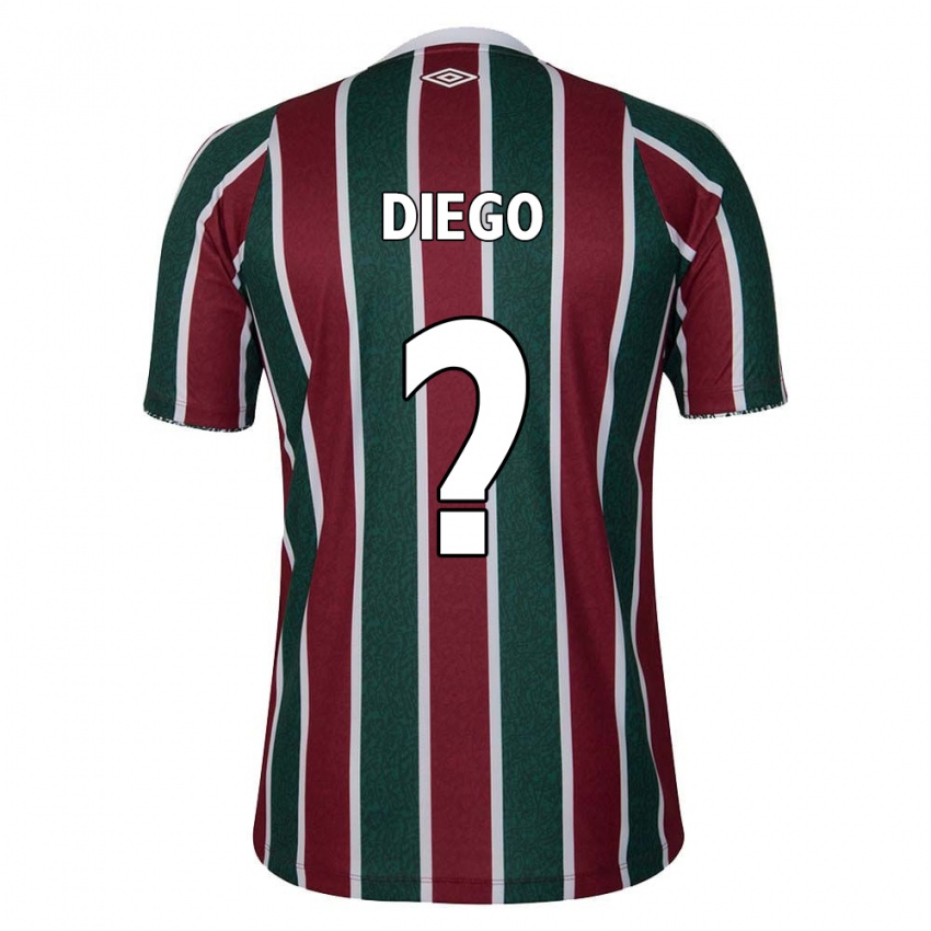 Niño Camiseta Diego #0 Verde Granate Blanco 1ª Equipación 2024/25 La Camisa