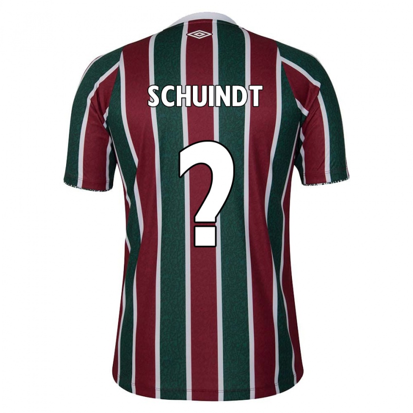 Niño Camiseta Davi Schuindt #0 Verde Granate Blanco 1ª Equipación 2024/25 La Camisa