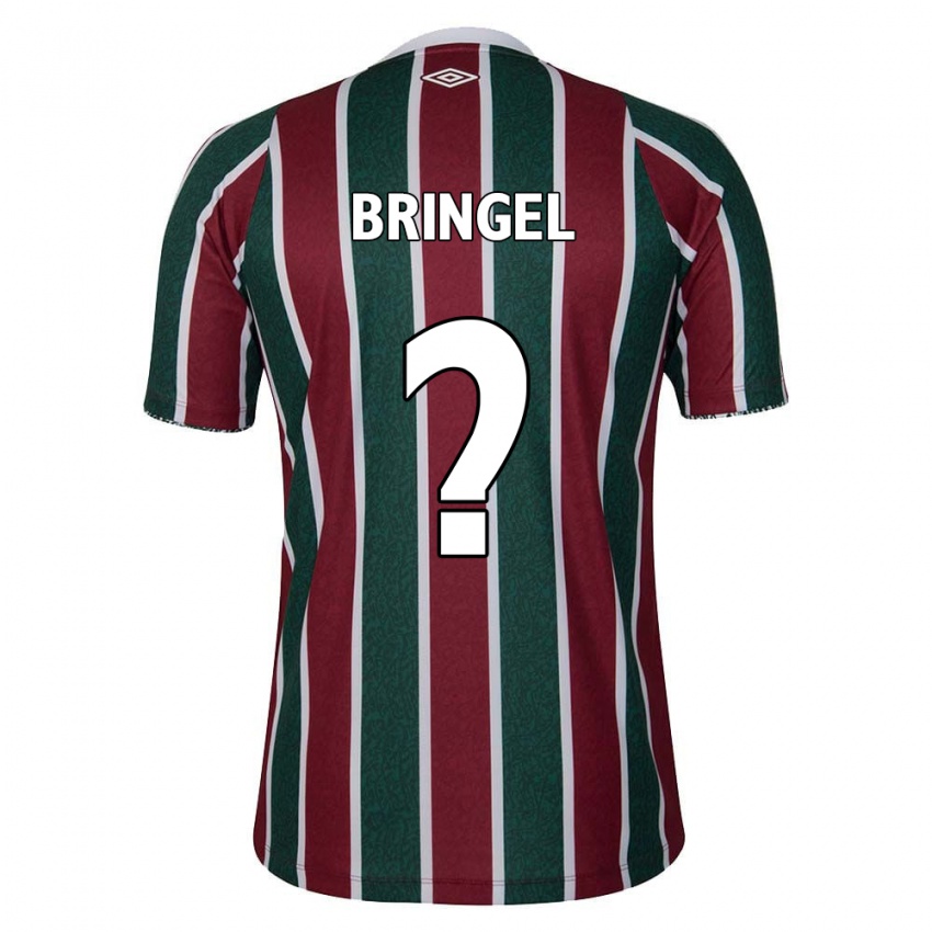 Niño Camiseta Rodrigo Bringel #0 Verde Granate Blanco 1ª Equipación 2024/25 La Camisa