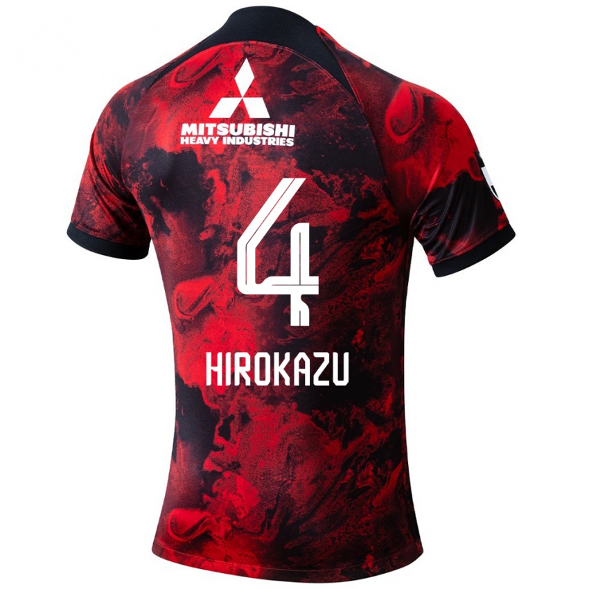 Niño Camiseta Hirokazu Ishihara #4 Negro Rojo 1ª Equipación 2024/25 La Camisa