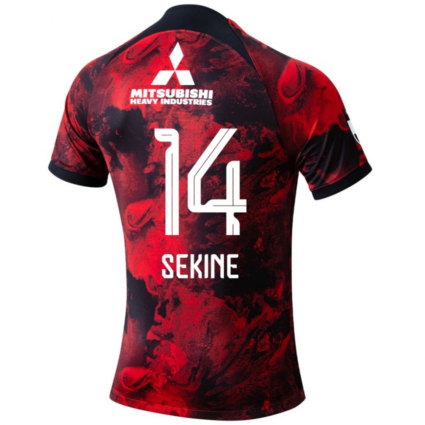 Niño Camiseta Takahiro Sekine #14 Negro Rojo 1ª Equipación 2024/25 La Camisa