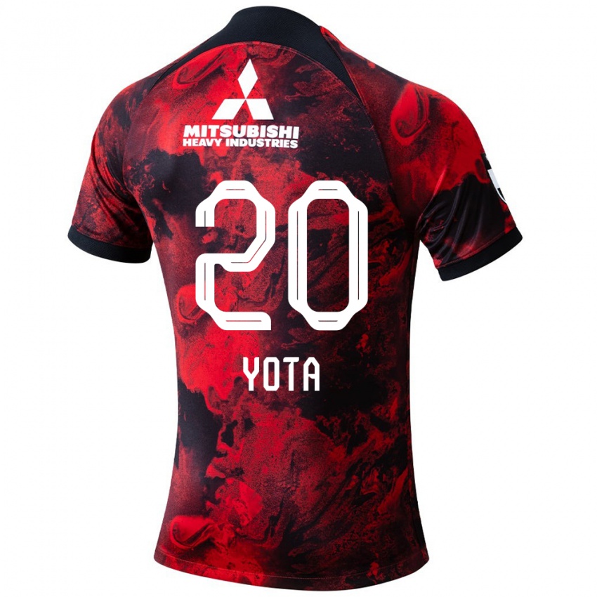 Niño Camiseta Yota Sato #20 Negro Rojo 1ª Equipación 2024/25 La Camisa