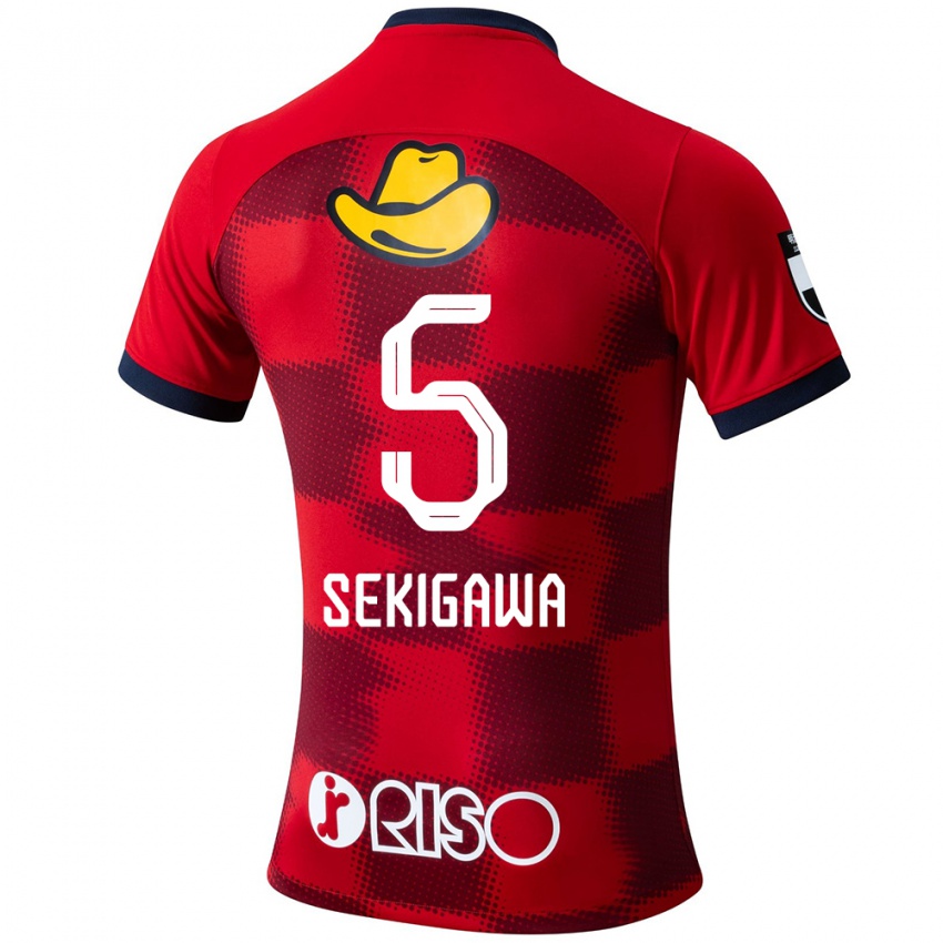 Niño Camiseta Ikuma Sekigawa #5 Rojo Azul Blanco 1ª Equipación 2024/25 La Camisa