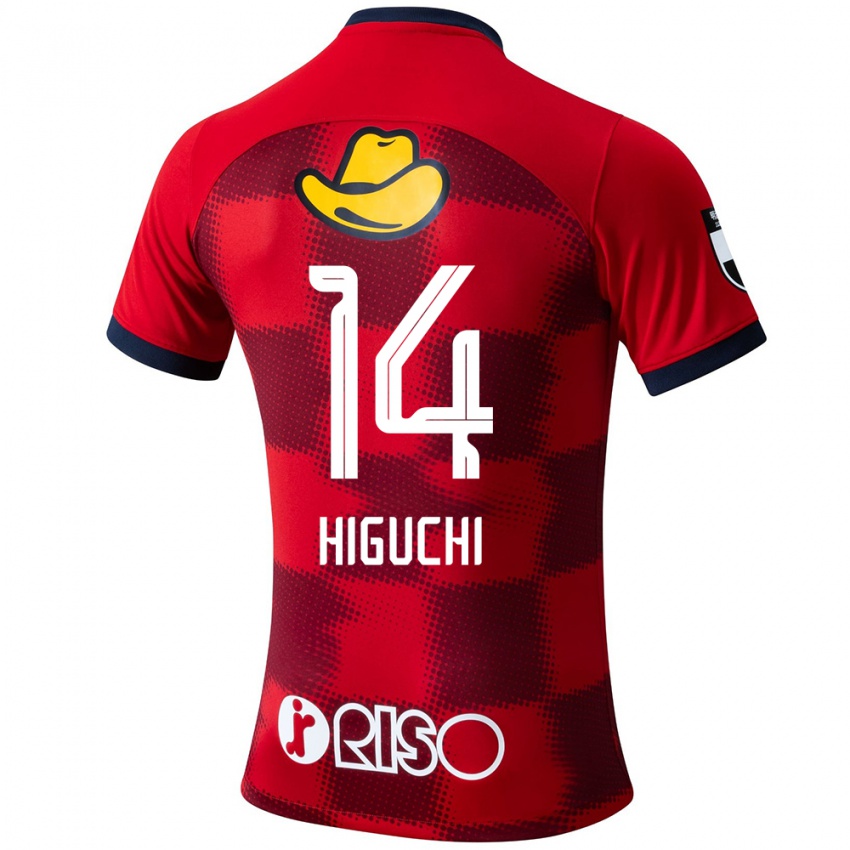 Niño Camiseta Yuta Higuchi #14 Rojo Azul Blanco 1ª Equipación 2024/25 La Camisa