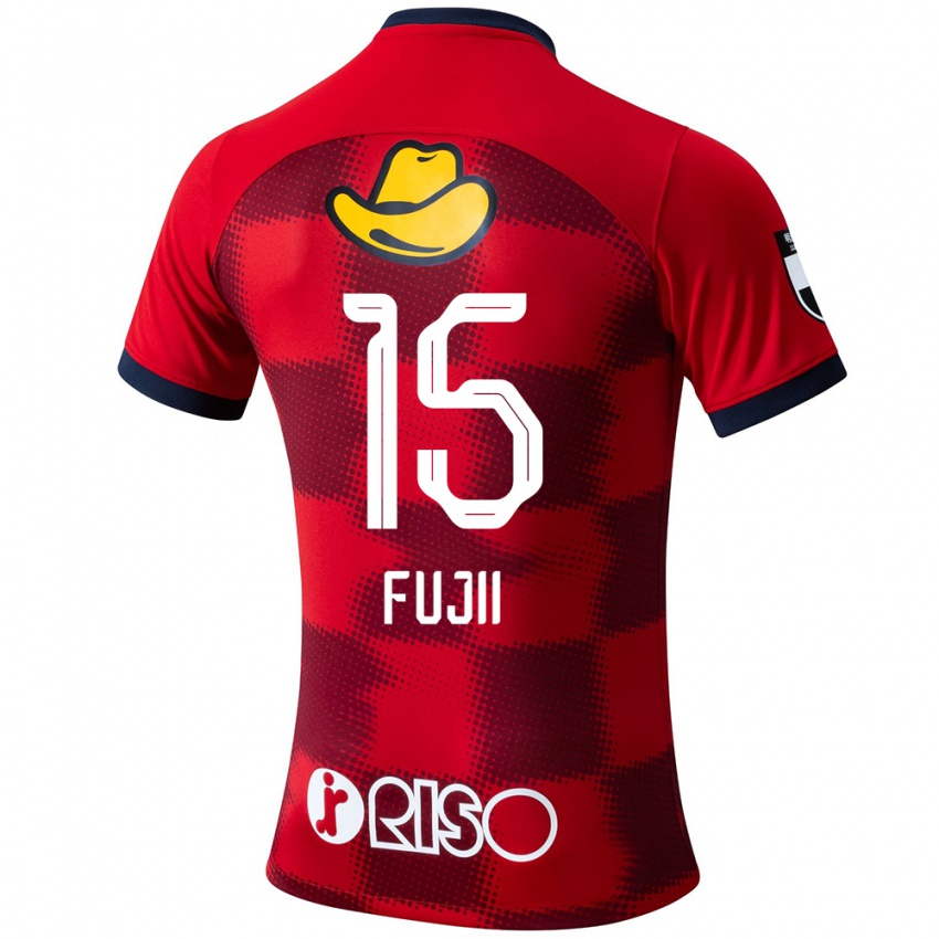 Niño Camiseta Tomoya Fujii #15 Rojo Azul Blanco 1ª Equipación 2024/25 La Camisa