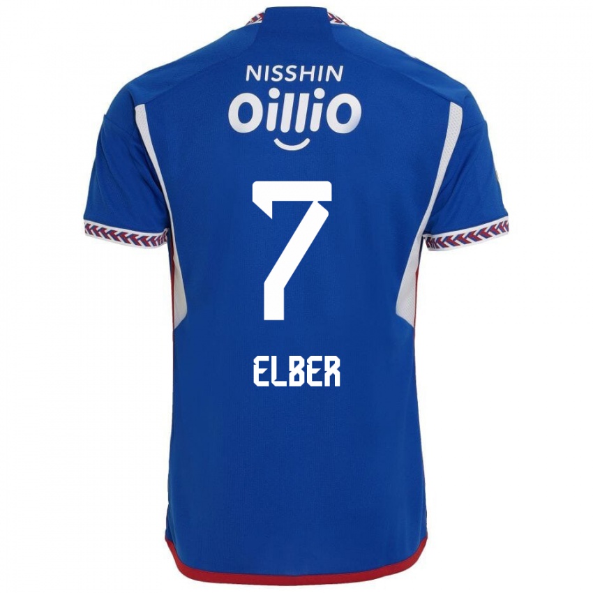 Niño Camiseta Élber #7 Azul Blanco Rojo 1ª Equipación 2024/25 La Camisa