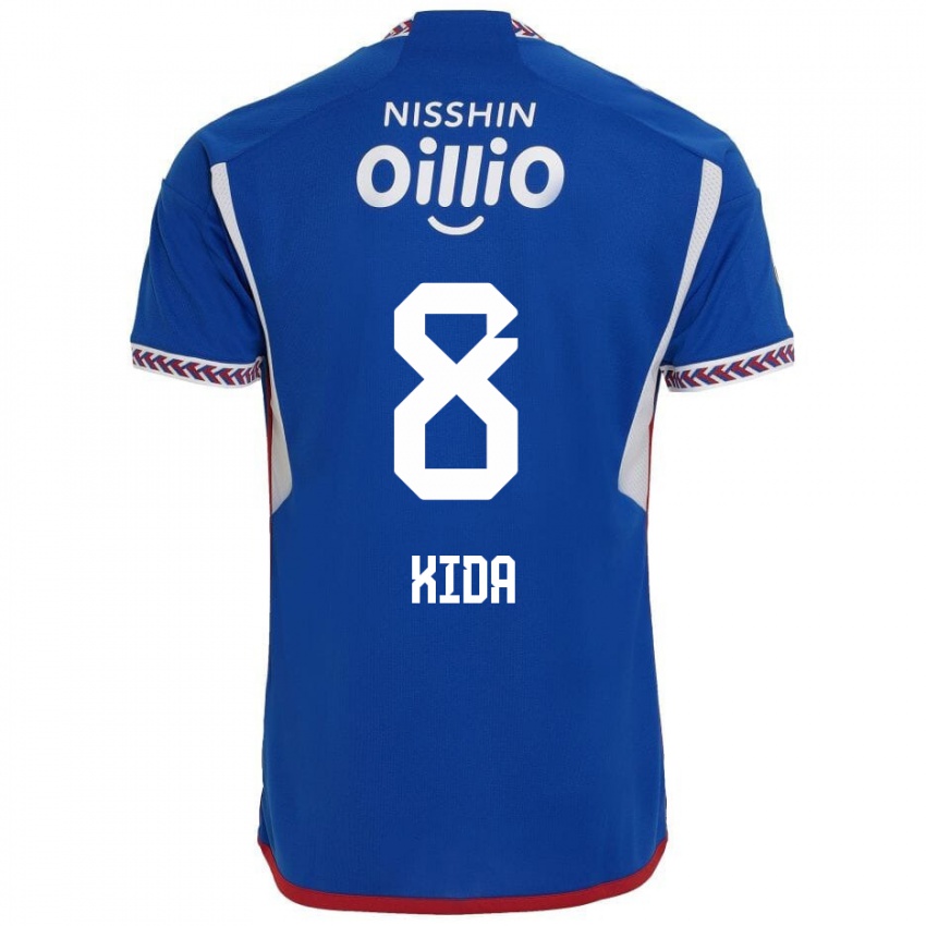 Niño Camiseta Takuya Kida #8 Azul Blanco Rojo 1ª Equipación 2024/25 La Camisa