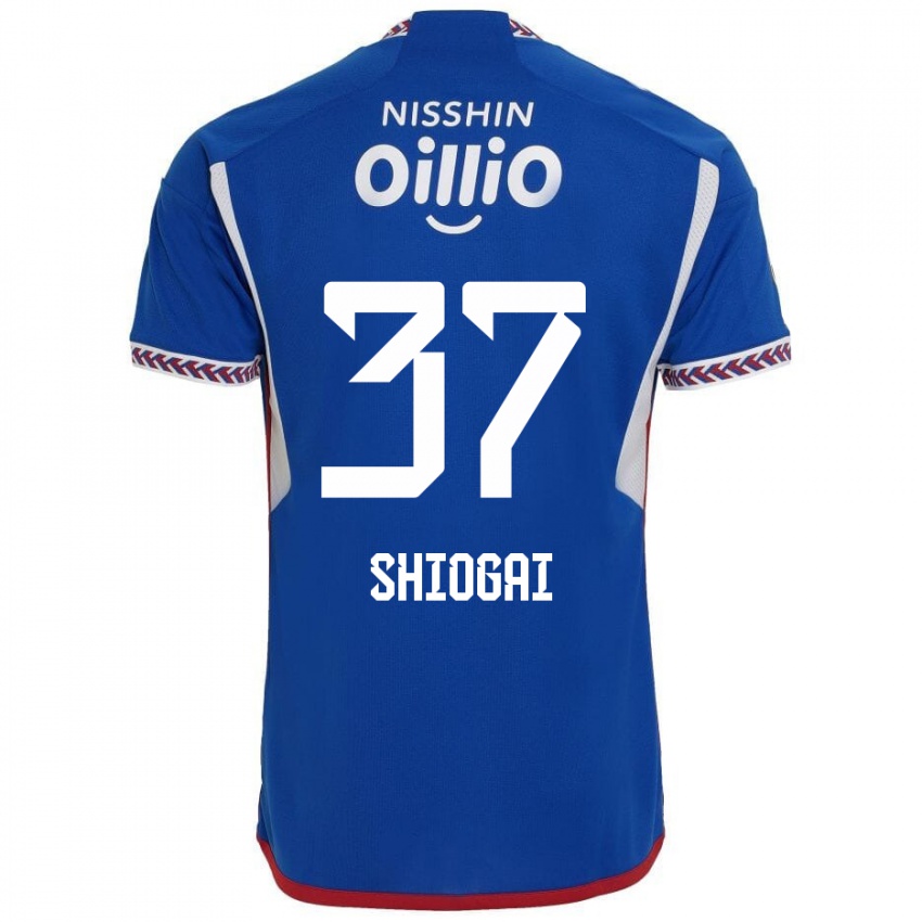 Niño Camiseta Kento Shiogai #37 Azul Blanco Rojo 1ª Equipación 2024/25 La Camisa