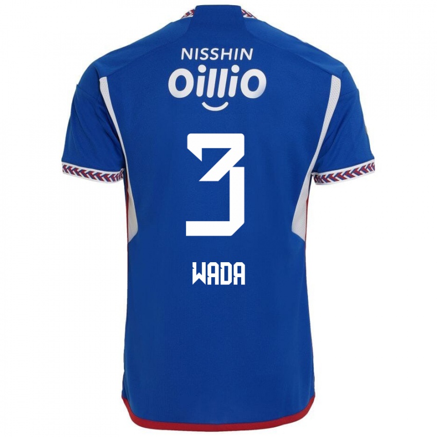 Niño Camiseta Yusei Wada #3 Azul Blanco Rojo 1ª Equipación 2024/25 La Camisa