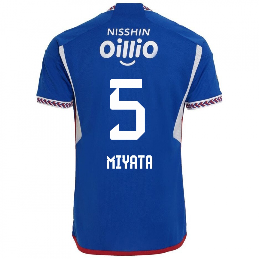 Niño Camiseta Haru Miyata #5 Azul Blanco Rojo 1ª Equipación 2024/25 La Camisa