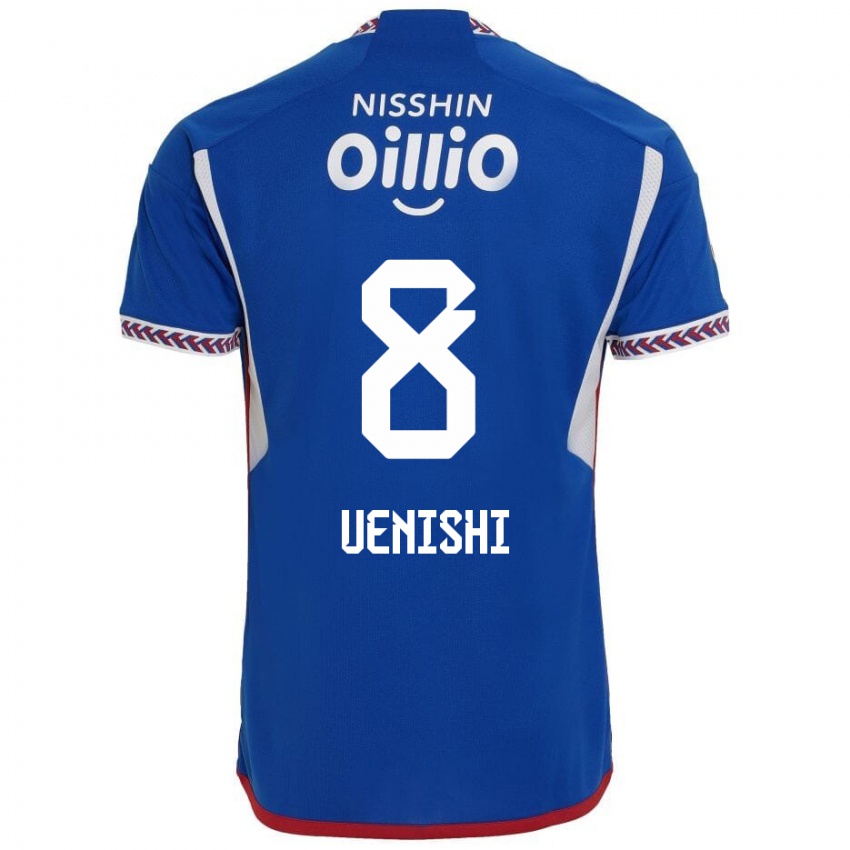 Niño Camiseta Haruki Uenishi #8 Azul Blanco Rojo 1ª Equipación 2024/25 La Camisa