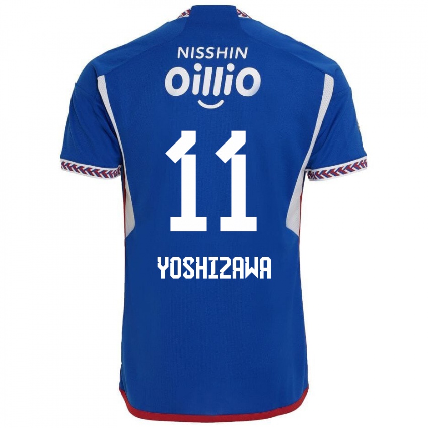 Niño Camiseta Mirai Yoshizawa #11 Azul Blanco Rojo 1ª Equipación 2024/25 La Camisa