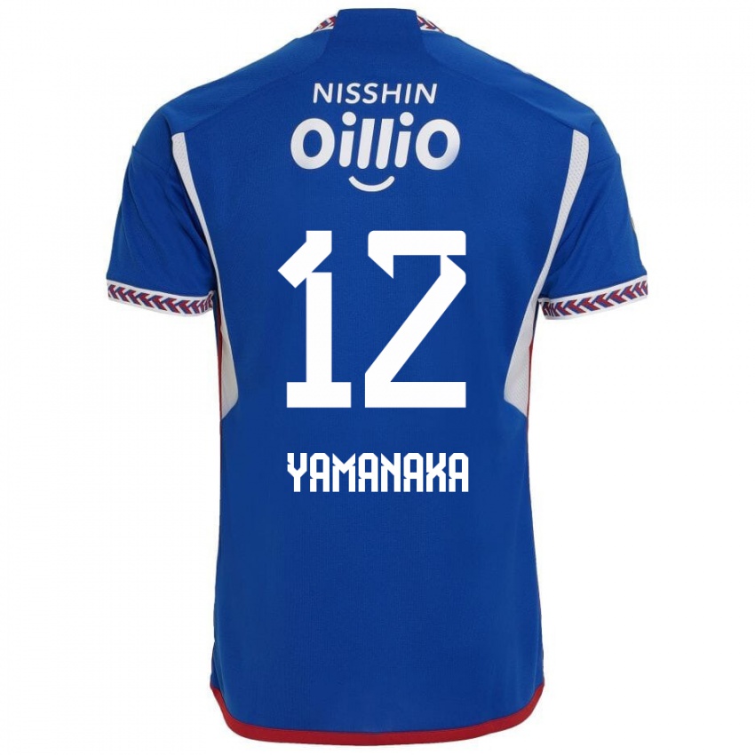 Niño Camiseta Yuki Yamanaka #12 Azul Blanco Rojo 1ª Equipación 2024/25 La Camisa