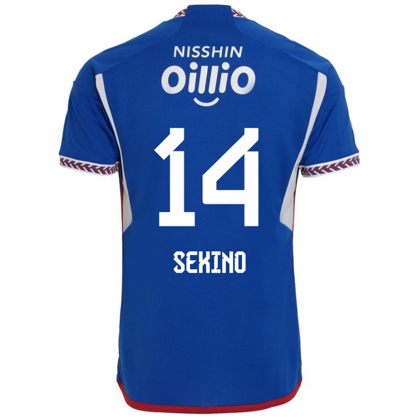 Niño Camiseta Aiki Sekino #14 Azul Blanco Rojo 1ª Equipación 2024/25 La Camisa