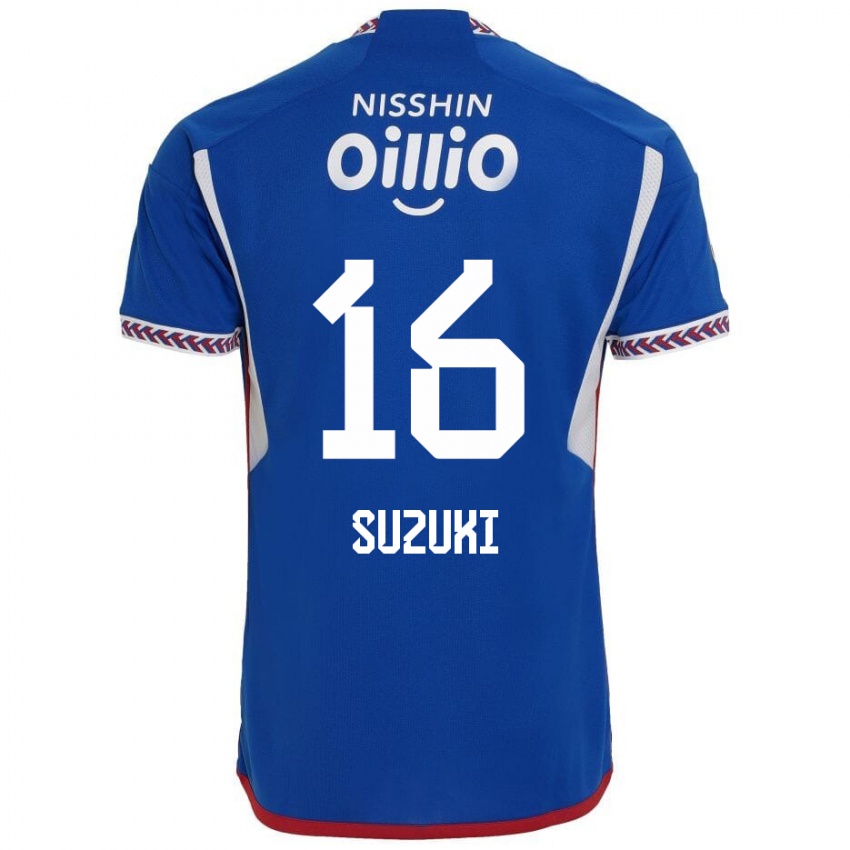 Niño Camiseta Kai Suzuki #16 Azul Blanco Rojo 1ª Equipación 2024/25 La Camisa