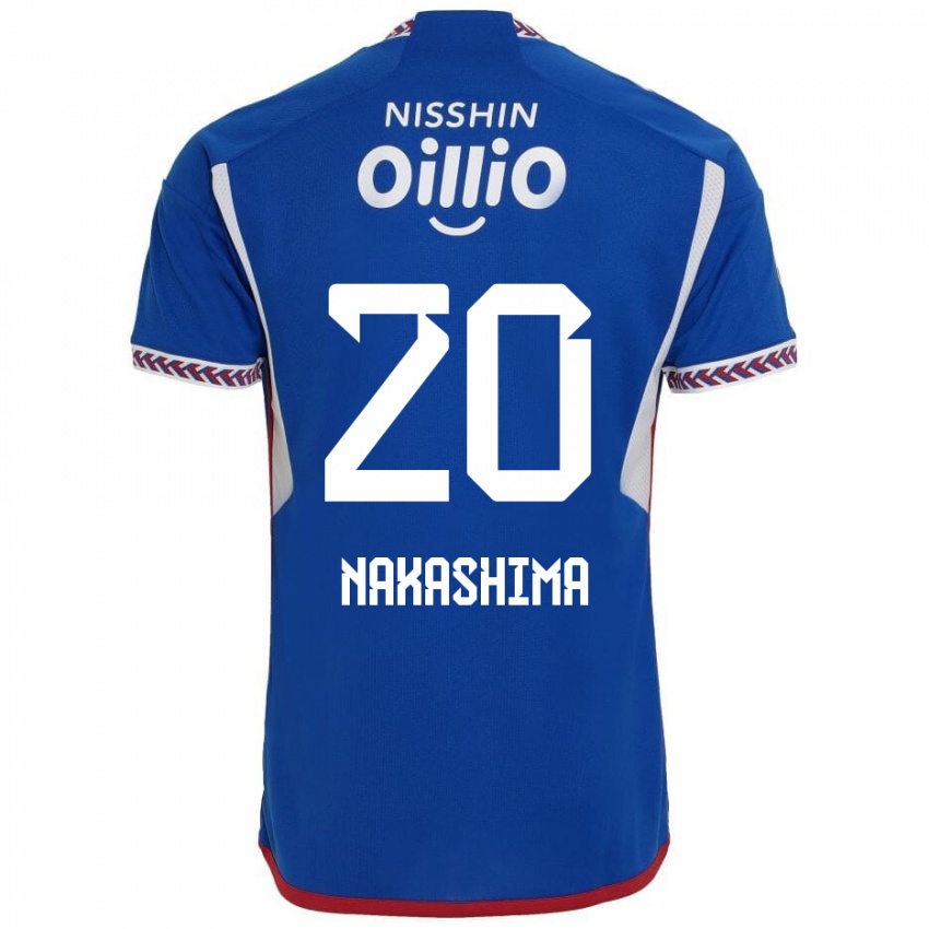 Niño Camiseta Rikuto Nakashima #20 Azul Blanco Rojo 1ª Equipación 2024/25 La Camisa