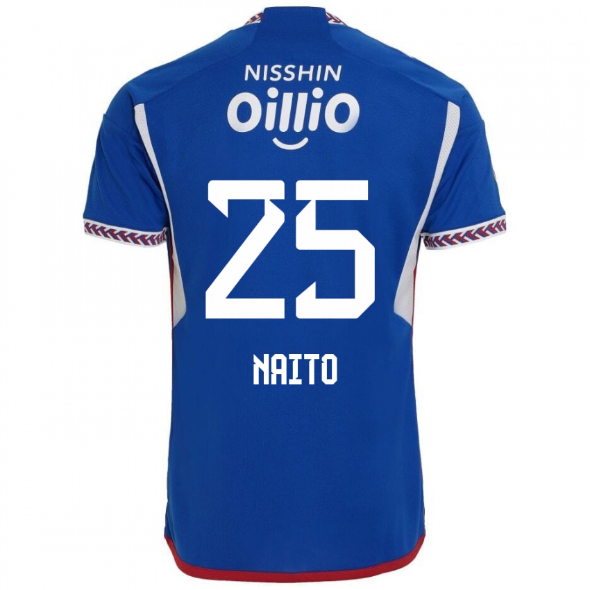 Niño Camiseta Kiyomu Naito #25 Azul Blanco Rojo 1ª Equipación 2024/25 La Camisa