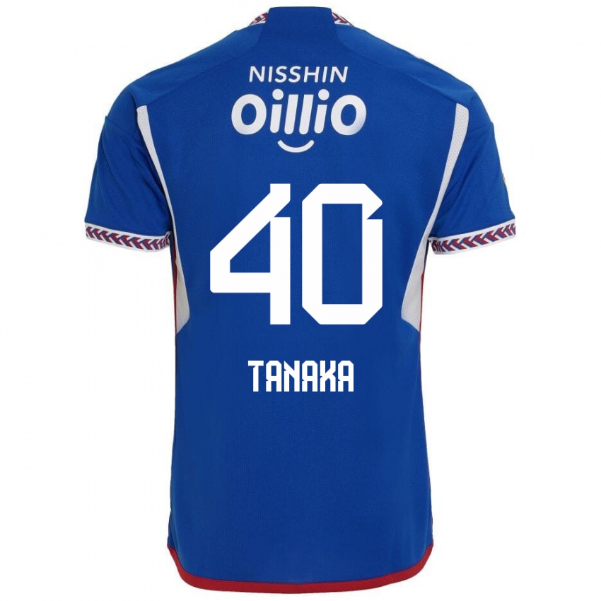 Niño Camiseta Hiei Tanaka #40 Azul Blanco Rojo 1ª Equipación 2024/25 La Camisa