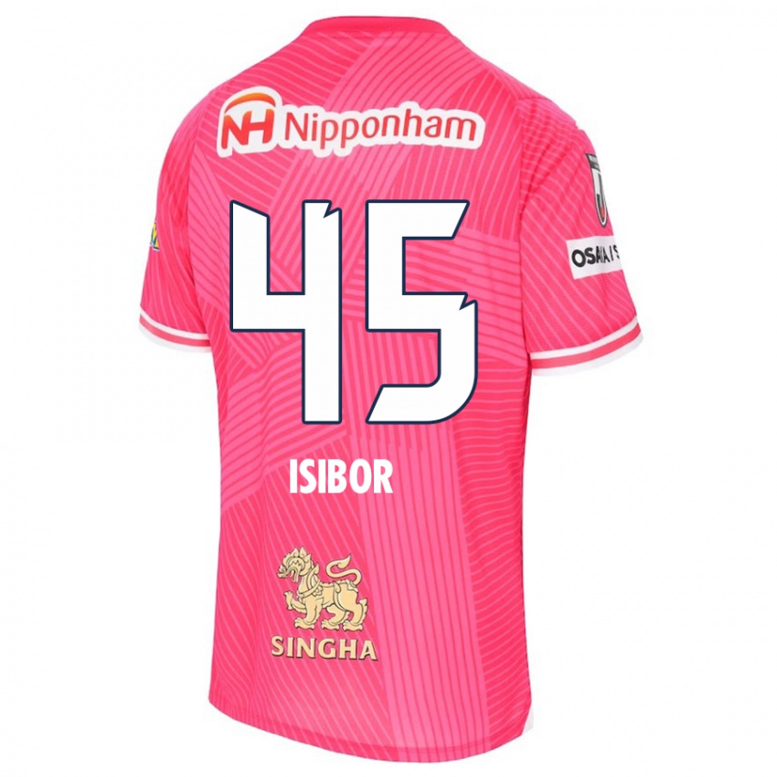 Niño Camiseta Ken Isibor #45 Rosa Blanco 1ª Equipación 2024/25 La Camisa