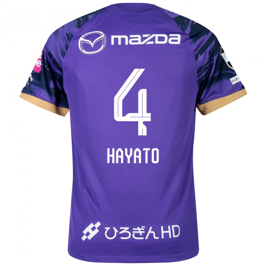 Niño Camiseta Hayato Araki #4 Púrpura Blanco 1ª Equipación 2024/25 La Camisa