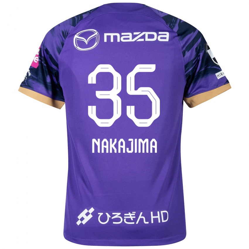 Niño Camiseta Yotaro Nakajima #35 Púrpura Blanco 1ª Equipación 2024/25 La Camisa