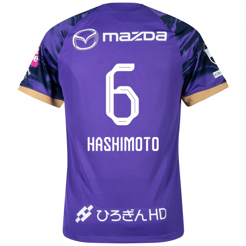 Niño Camiseta Hinata Hashimoto #6 Púrpura Blanco 1ª Equipación 2024/25 La Camisa