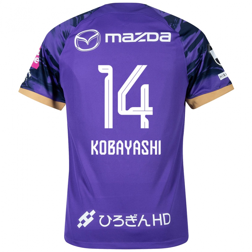 Niño Camiseta Shimon Kobayashi #14 Púrpura Blanco 1ª Equipación 2024/25 La Camisa