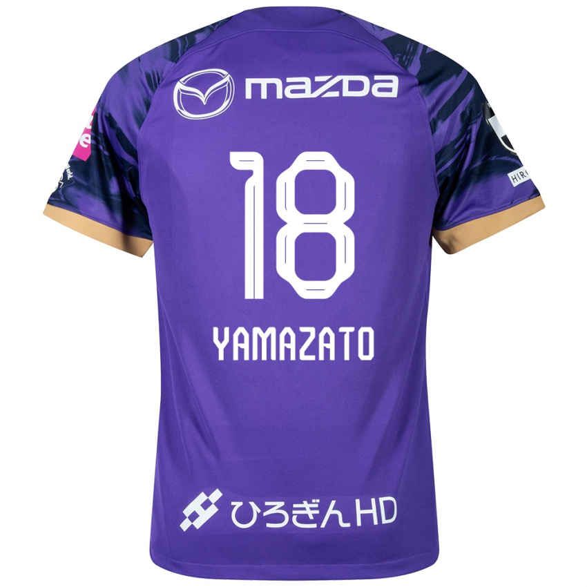 Niño Camiseta Kenshin Yamazato #18 Púrpura Blanco 1ª Equipación 2024/25 La Camisa