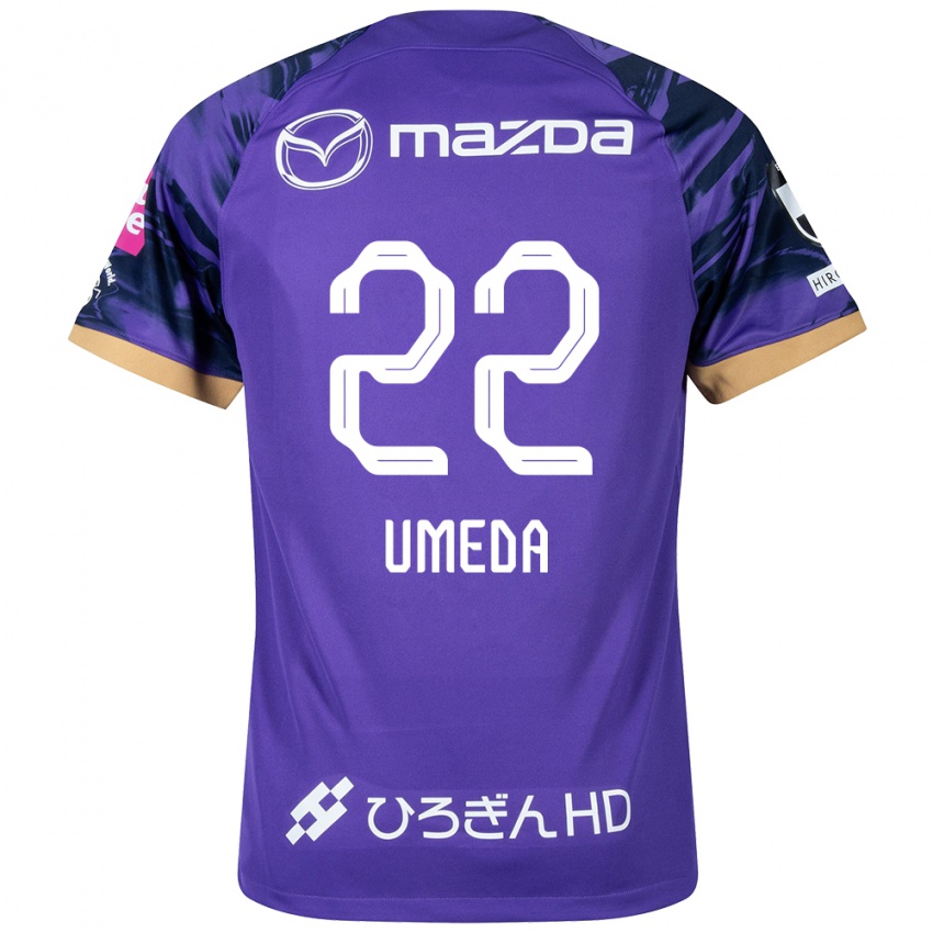 Niño Camiseta Taiga Umeda #22 Púrpura Blanco 1ª Equipación 2024/25 La Camisa