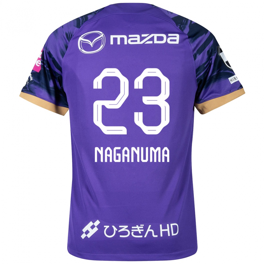 Niño Camiseta Seimei Naganuma #23 Púrpura Blanco 1ª Equipación 2024/25 La Camisa