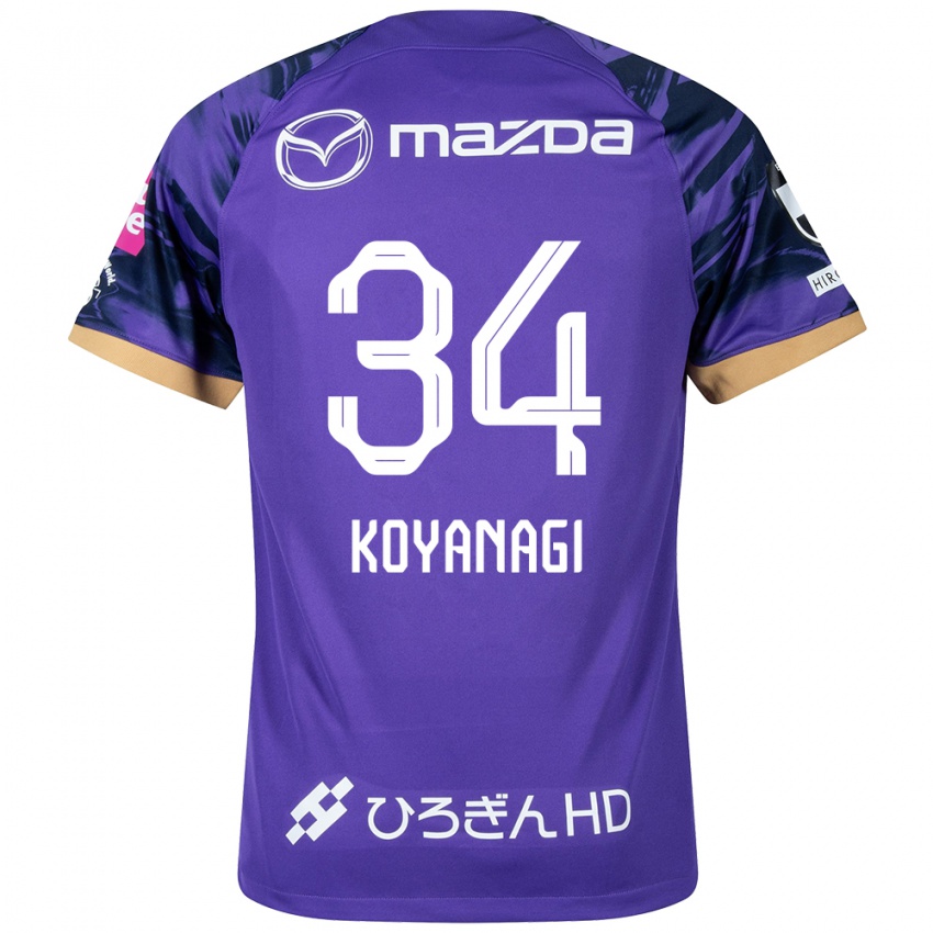 Niño Camiseta Shu Koyanagi #34 Púrpura Blanco 1ª Equipación 2024/25 La Camisa