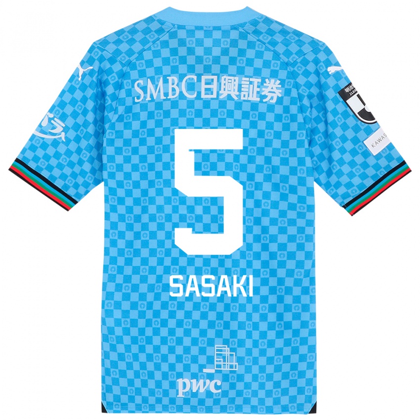 Niño Camiseta Asahi Sasaki #5 Azul Celeste 1ª Equipación 2024/25 La Camisa