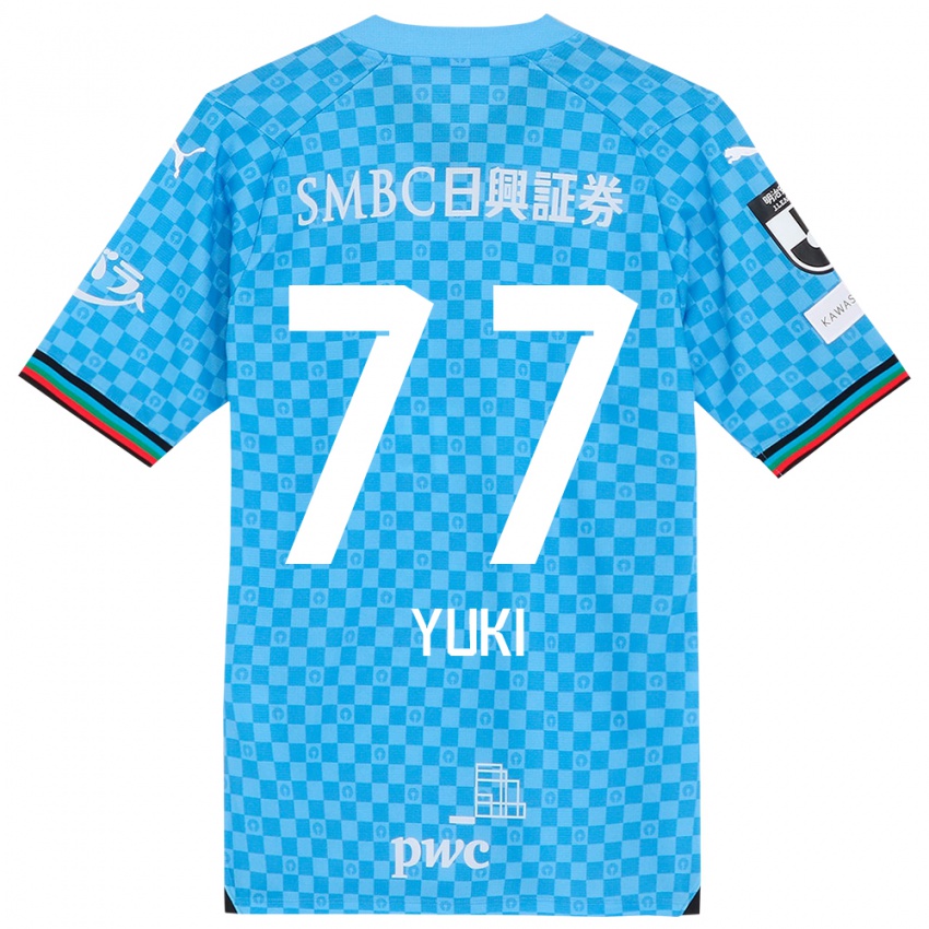 Niño Camiseta Yuki Yamamoto #77 Azul Celeste 1ª Equipación 2024/25 La Camisa